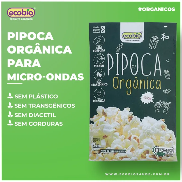 Pipoca Orgânica para microondas